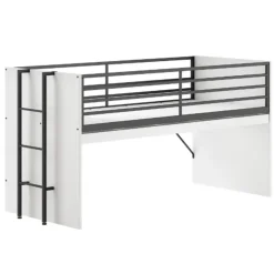 Halfhoogslaper Sammie 90x200cm - met bureau en boekenrekjes - wit