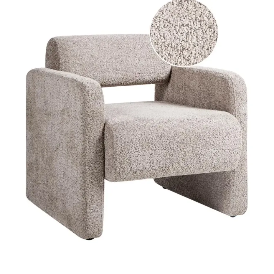HALLSBERG - Fauteuil - Taupe - Bouclé