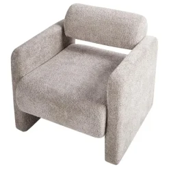 HALLSBERG - Fauteuil - Taupe - Bouclé