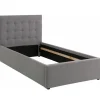 Hamar - Bed 100x200 cm in grijze stof