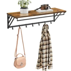 Hangende Kapstok met Plank - Bruin Zwart