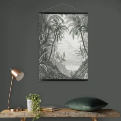 Hangende Poster Linnen - Jungle Landschap Schets