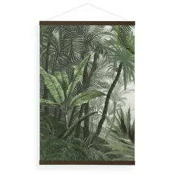 Hangende Poster Linnen - Jungle Landschap Groen