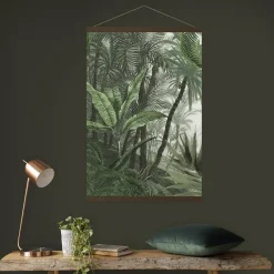 Hangende Poster Linnen - Jungle Landschap Groen