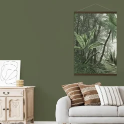 Hangende Poster Linnen - Jungle Landschap Groen