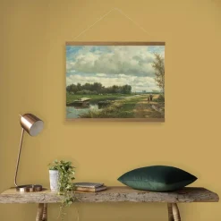 Hangende Poster Linnen Hollands Landschap 60x80cm
