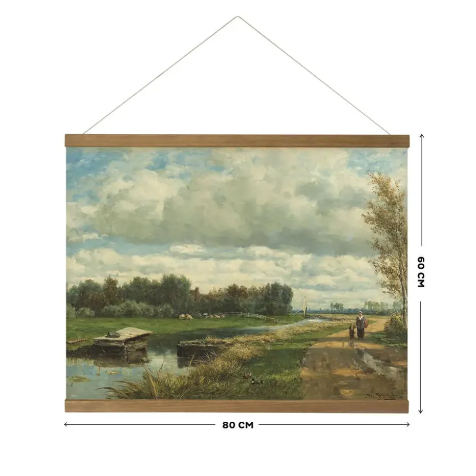 Hangende Poster Linnen Hollands Landschap 60x80cm
