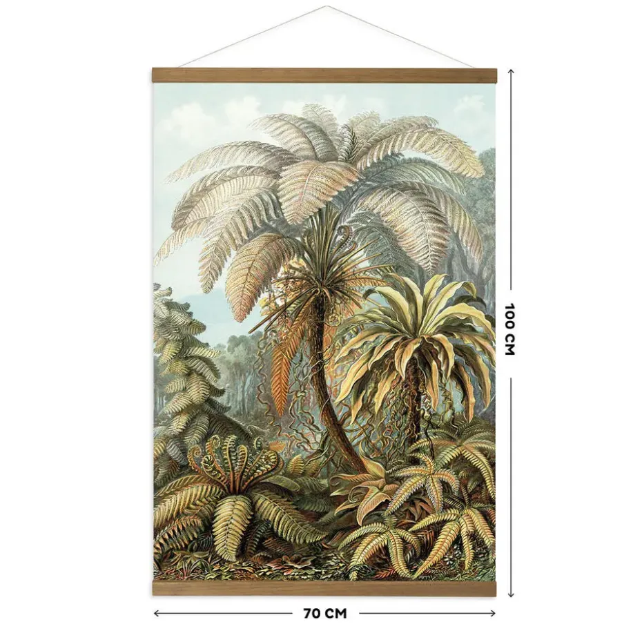 Hangende Poster Linnen Jungle Filicinae 100x70cm