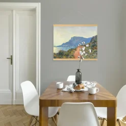 Hangende Poster Linnen Zuidelijk Landschap Monet The Red Road 60x80cm