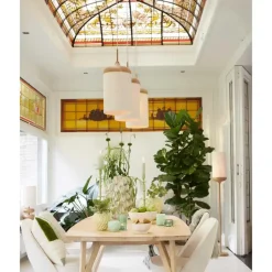 Hanglamp Dania - Naturel/Crème - 90x22x32cm - 3L