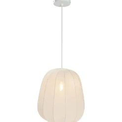 Hanglamp Fenne - wit metaal - E27 - 150xØ35 cm