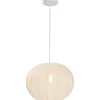 Hanglamp Fenne ovaal - wit metaal - E27 - 150xØ38 cm