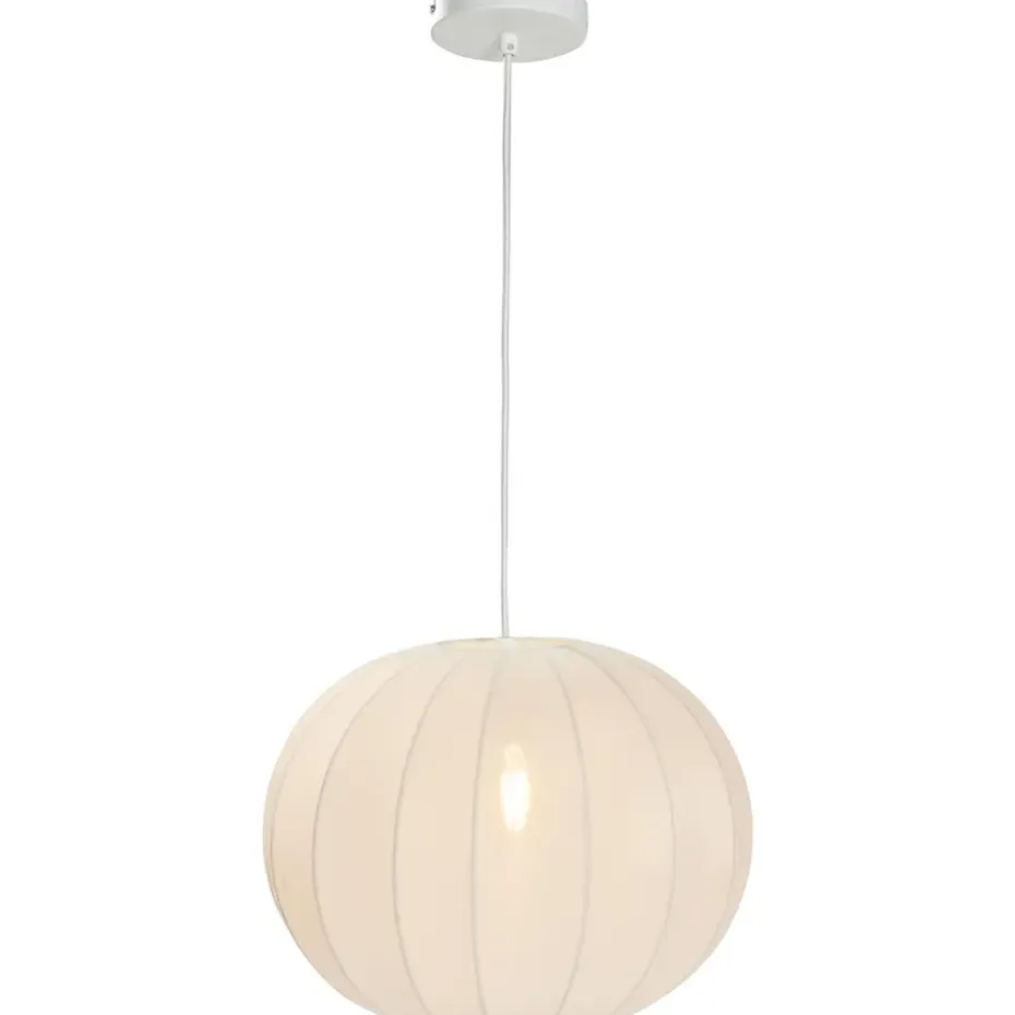 Hanglamp Fenne ovaal - wit metaal - E27 - 150xØ38 cm