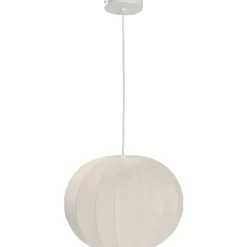 Hanglamp Fenne ovaal - wit metaal - E27 - 150xØ38 cm
