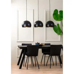 Hanglamp JAICEY - Mat Zwart-Goud - 3-Lichtpunten
