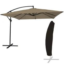 Happy Garden Offset paraplu MOLOKAI - Bruin - Staal