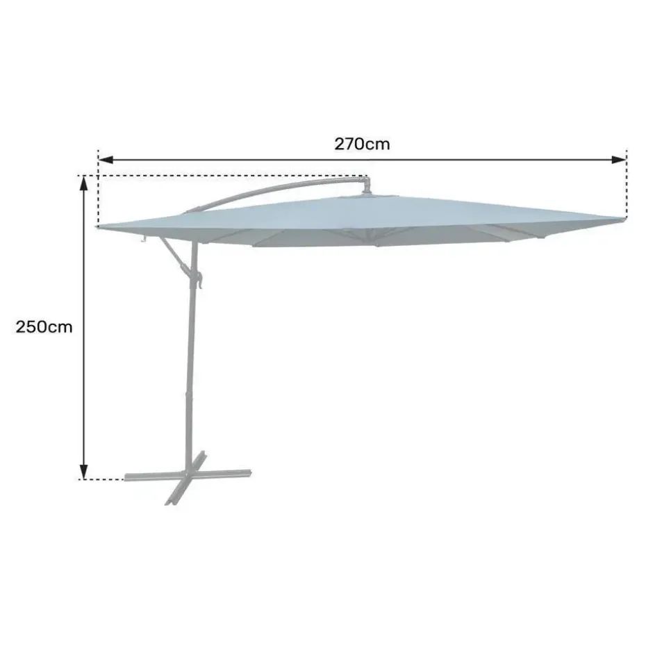 Happy Garden Offset zonnescherm MOLOKAI - Blauw - Staal