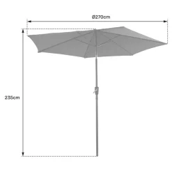 Happy Garden Parasol HAPUNA - Zwart - Aluminium