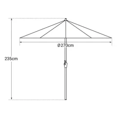 Happy Garden Parasol HAPUNA - Zwart - Aluminium