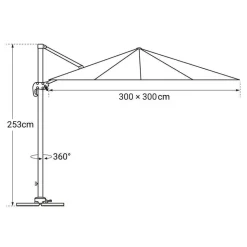 Happy Garden Parasol MOLOKAI - Bruin - Aluminium