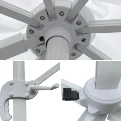 Happy Garden Parasol MOLOKAI - Wit - Aluminium