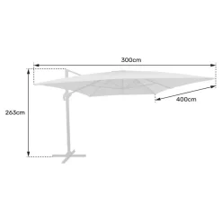 Happy Garden Parasol MOLOKAI - Wit - Aluminium