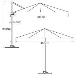 Happy Garden Parasol MOLOKAI - Wit - Aluminium