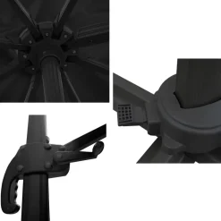 Happy Garden Parasol MOLOKAI - Zwart - Aluminium