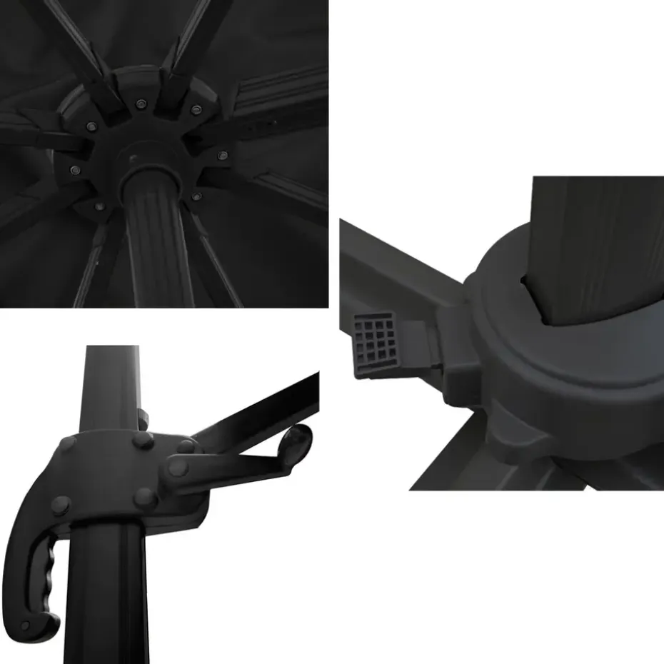 Happy Garden Parasol MOLOKAI - Zwart - Aluminium