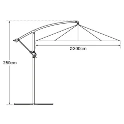 Happy Garden Parasol OAHU - Zwart - Staal