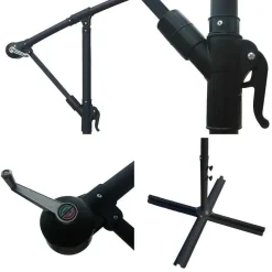 Happy Garden Parasol OAHU - Zwart - Staal