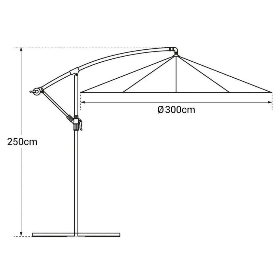 Happy Garden Parasol OAHU - Zwart - Staal
