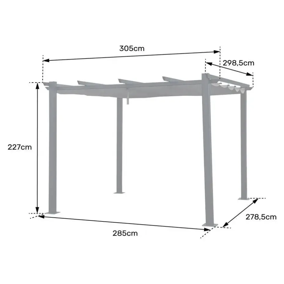 Happy Garden Pergola CASSIS - Grijs - Aluminium