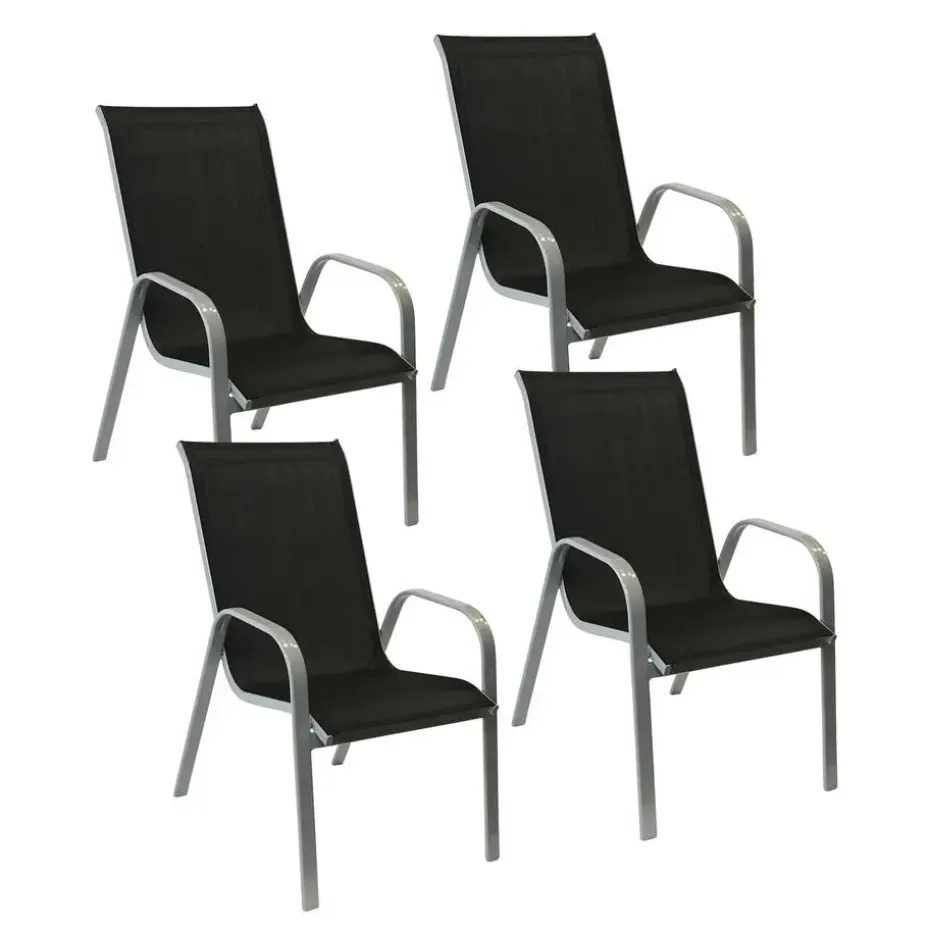 Happy Garden Stoel MARBELLA - Zwart - Aluminium