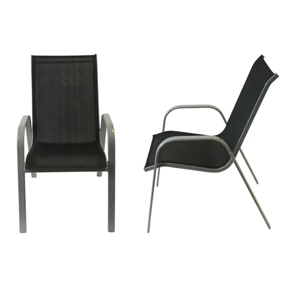 Happy Garden Stoel MARBELLA - Zwart - Aluminium