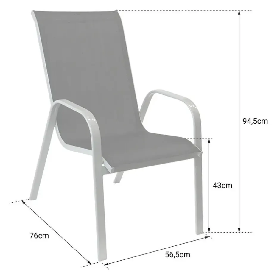 Happy Garden Stoel MARBELLA - Zwart - Aluminium