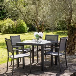 Happy Garden Tuinmeubilair BERGAMO - Grijs - Aluminium