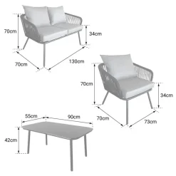 Happy Garden Tuinmeubilair OUVÉA - Grijs - Touw