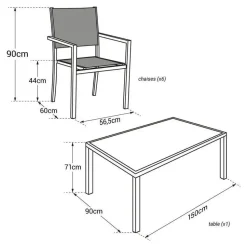 Happy Garden Tuinmeubilair BERGAMO - Bruin - Aluminium