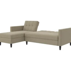 Hartford - 3-zits hoekslaapbank in cappuchino stof