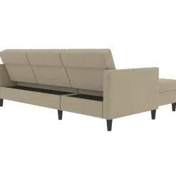 Hartford - 3-zits hoekslaapbank in cappuchino stof