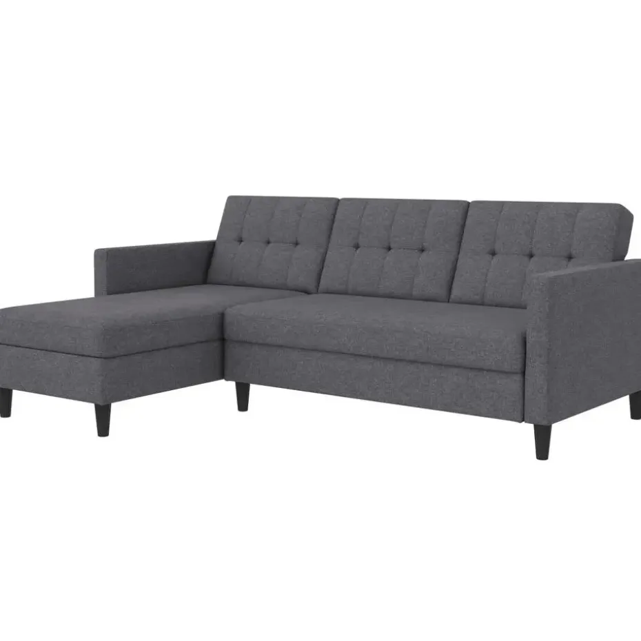 Hartford - 3-zits hoekslaapbank in grijs stof