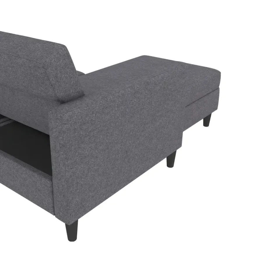 Hartford - 3-zits hoekslaapbank in grijs stof