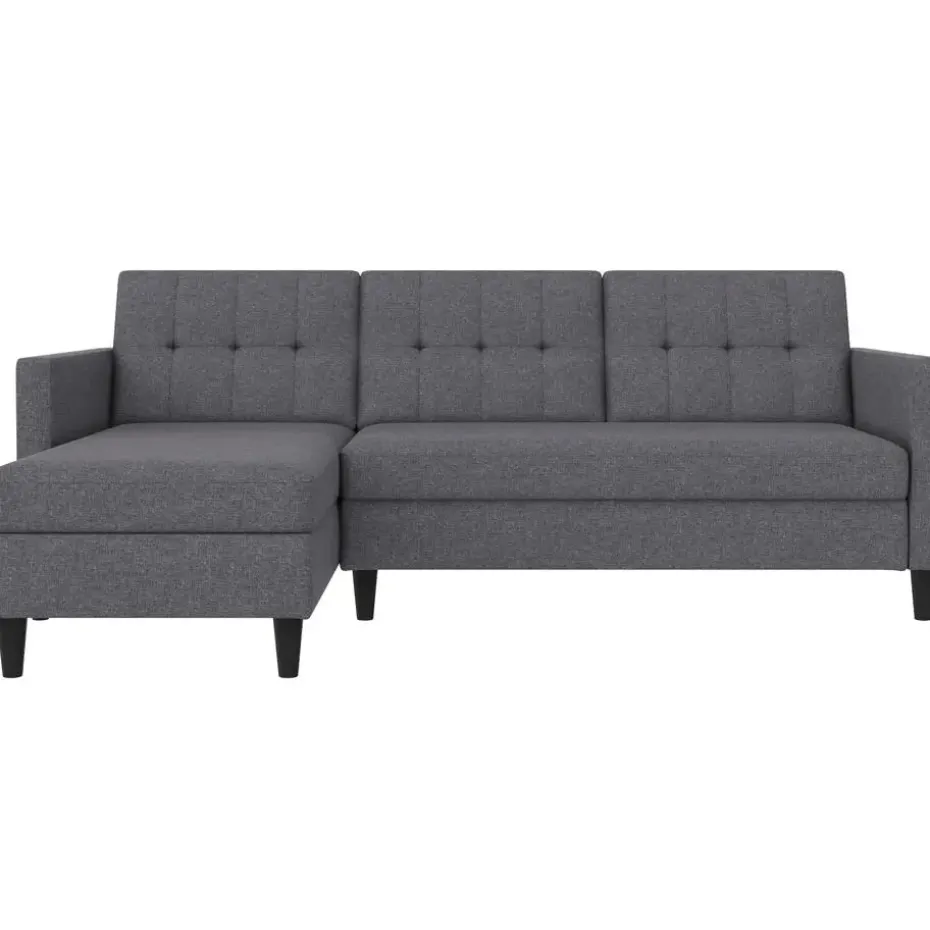 Hartford - 3-zits hoekslaapbank in grijs stof