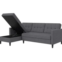 Hartford - 3-zits hoekslaapbank in grijs stof