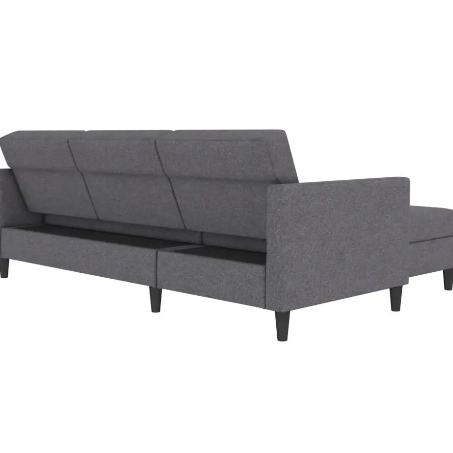 Hartford - 3-zits hoekslaapbank in grijs stof