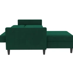 Hartford - 3-zits hoekslaapbank in donkergroen stof