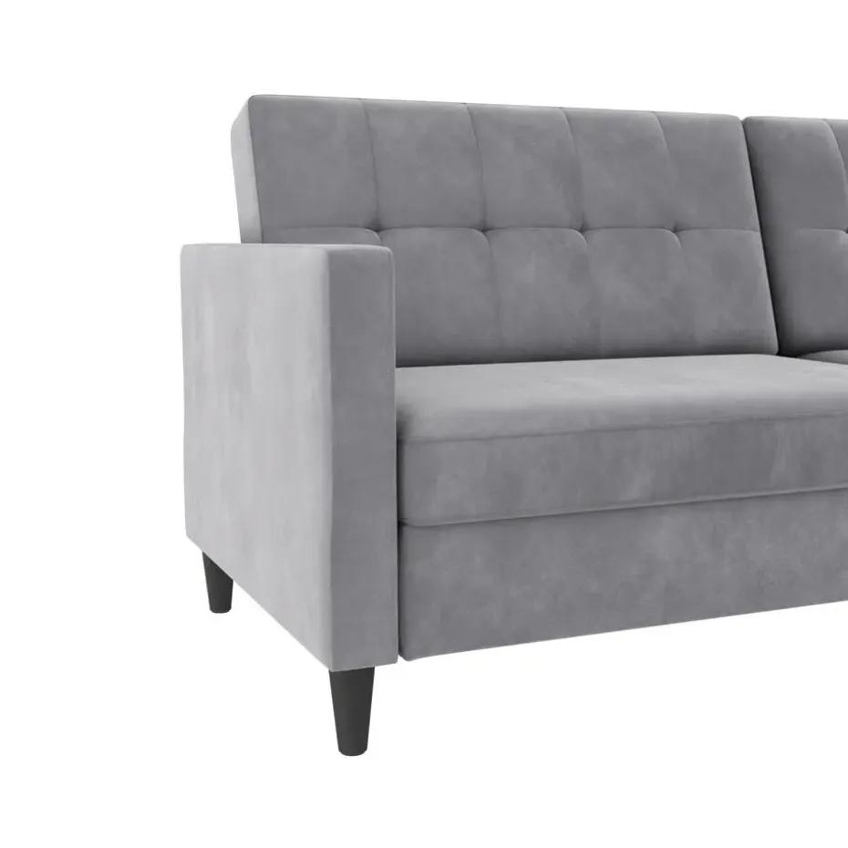 Hartford - 3-zits slaapbank in grijs fluweel