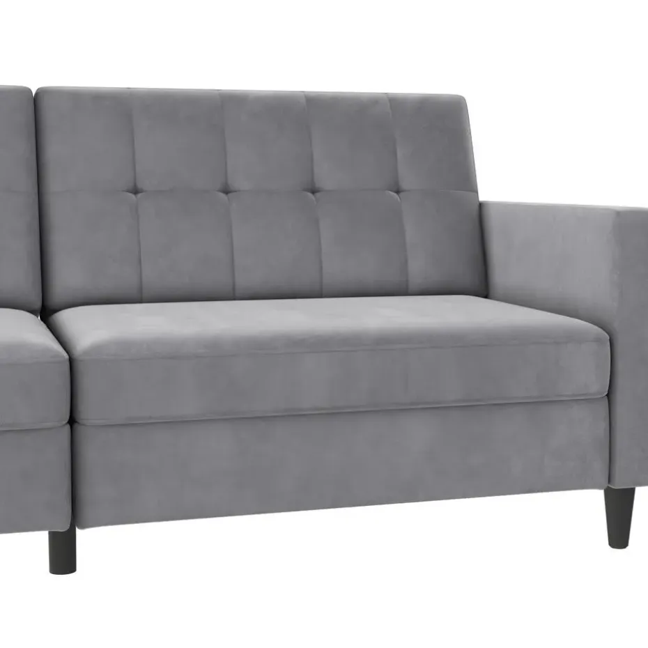 Hartford - 3-zits slaapbank in grijs fluweel