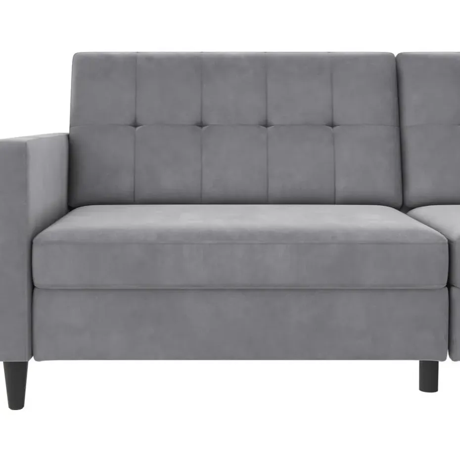 Hartford - 3-zits slaapbank in grijs fluweel